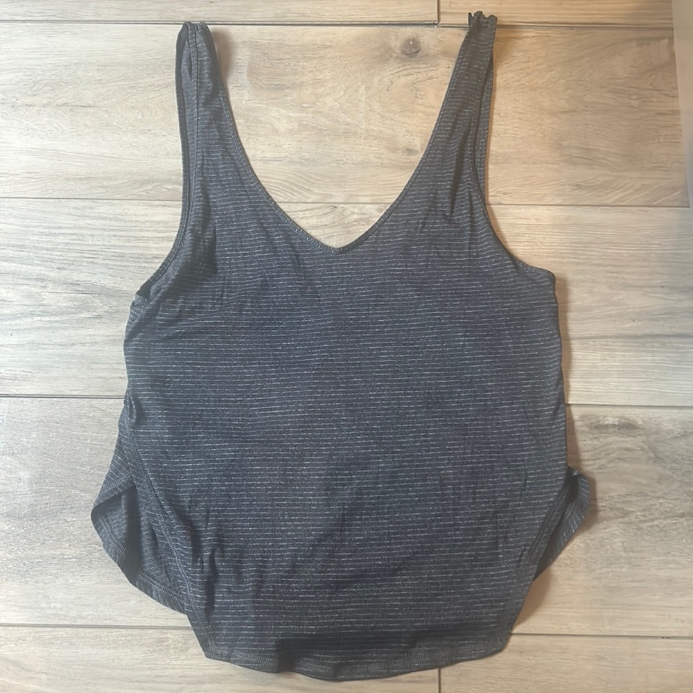 LULULEMON LOVE TANK TOP GREY AND WHITE STRIPE
